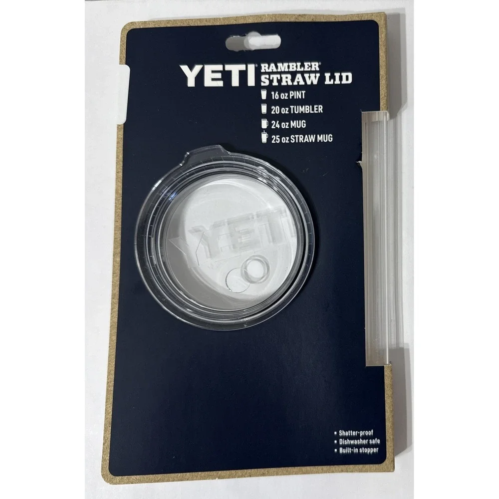 YETI Rambler Straw Lid Combo Fits: 20 oz Tumblers 24 oz Mugs 16 oz Pints NEW 2pc